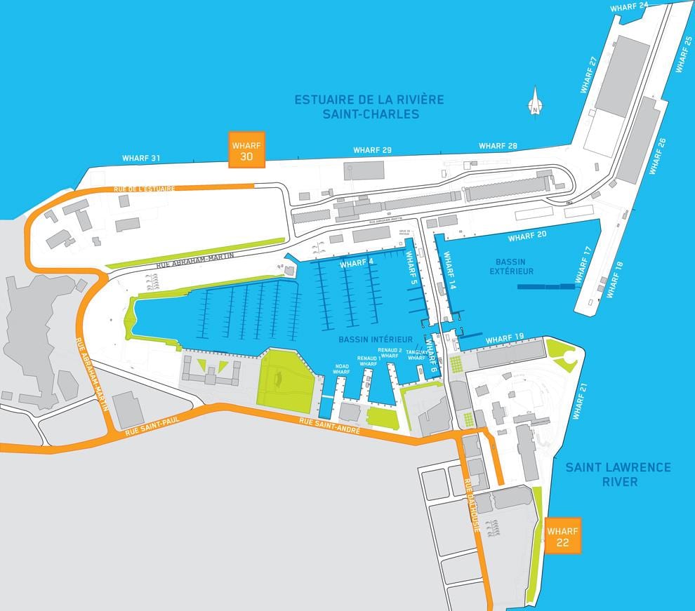 skipið terminal Quebec Borg kort