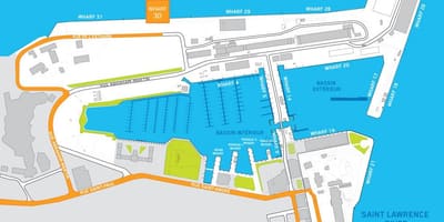 Skipið terminal Quebec Borg kort