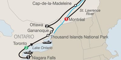 Kort af Quebec kanada við borgum