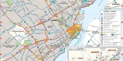 Kort af Quebec Borg svæði